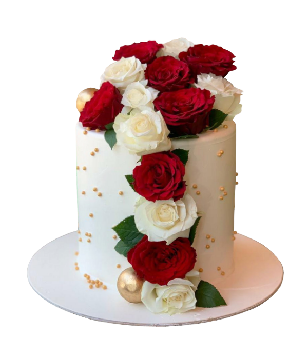 Red Rose Wedding Cake 